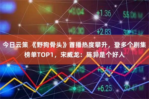 今日云策 《野狗骨头》首播热度攀升,登多个剧集榜单TOP1,宋威龙:陈异是个好人